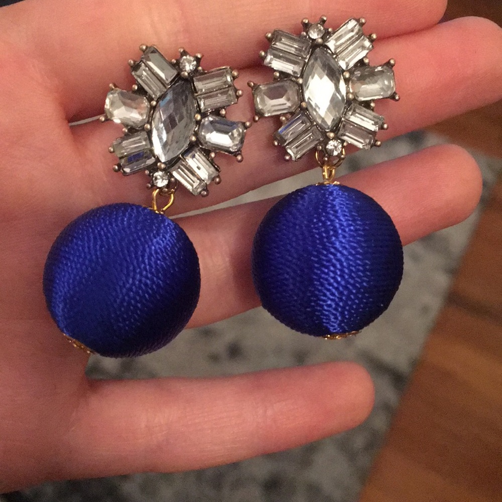 Crystal Royal Blue Statement Earrings